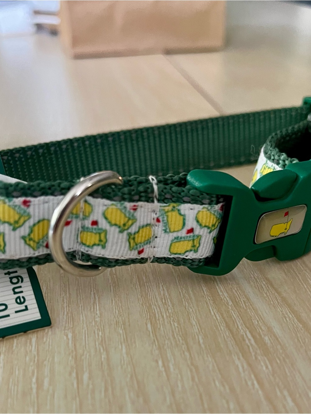 Masters Green and White Pattern Dog Collar - Picture 2 of 4